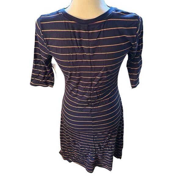Striped Rib-Knit Fit & Flare Dress- TALL - Picture 11 of 16